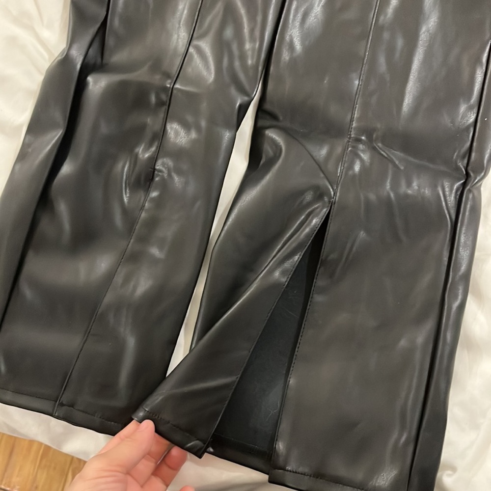 Faux Leather Front Split Pants - image 6